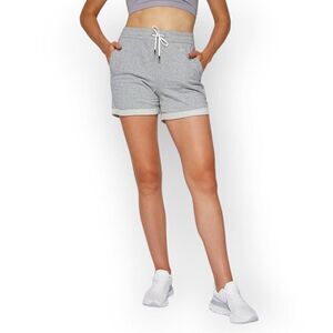 NWT Four Laps Shorts Womens Medium Grey Heather Athletic Fit French Terry MED